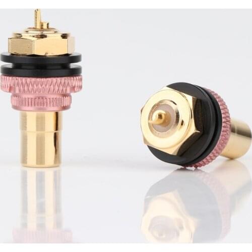 RS3014 Gold Plated RCA Phono Chassis Panel Mount Female Socket Adapter RCA Socket Phono Female Socket 12pcs