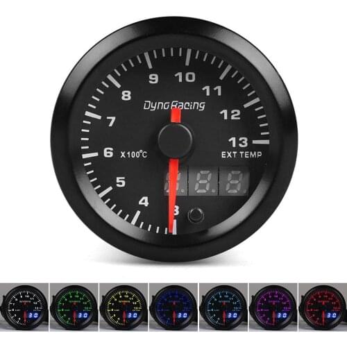 2" 52mm 7 Colors LED Dual Display Exhaust Gas Temperature Tachometer Car Gauge