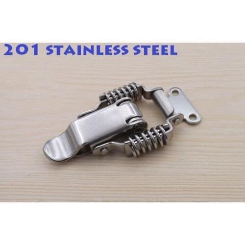 5PC/lot 201 Stainless Steel 58X15.6mm Spring Toggle Latch Hasp Silver Tone Spring Loaded for Cabinet Cases Box Chests lock CK914