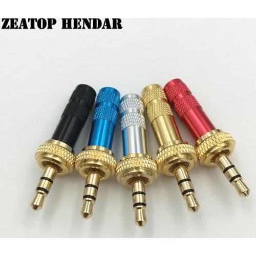 8Pcs Mini 3.5mm 3Pole Stereo Screw Locking Male Jack Plug Gold Plated Soldering Audio Jack for DIY Stereo Headset Earphone
