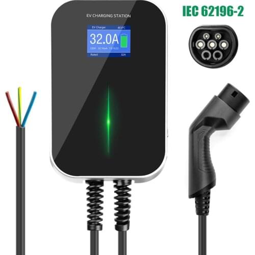 EVSE Wallbox 7kw 32A EV Car Charger Wallmount Electric Vehicle Charging Station Type 2 Ev Cable IEC 62196-2 1 Phase for Audi BMW