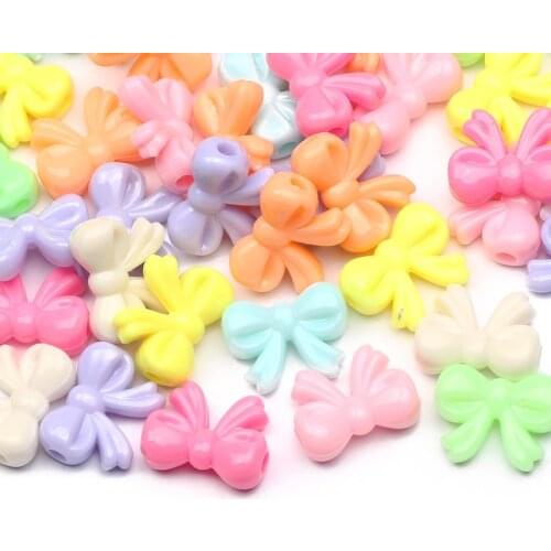 15x20mm Mixed Color Acrylic Beads With Loose Bow Shape Spacer Beads For Jewelry Making Diy Necklace Bracelet Accessories