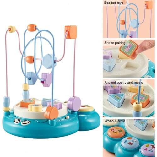 Wooden Toys Puzzle Animals Round Beads Baby Toys For Newborns Children Cribs Montessori Educational Toys Plays Puzzles For Kids