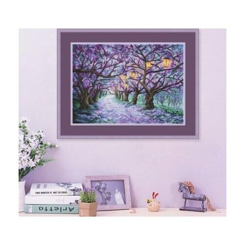 Violet tree DIY Cross Stitch Kit Packages Counted Cross-Stitching Kits New Pattern NOT PRINTED Cross stich Painting Set