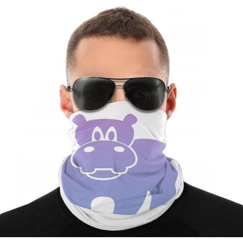 Gradient Hippo Scarves Neck Face Mask Unisex Halloween Tube Scarf Neck Bandanas Windproof Headwear Cycling Climbing