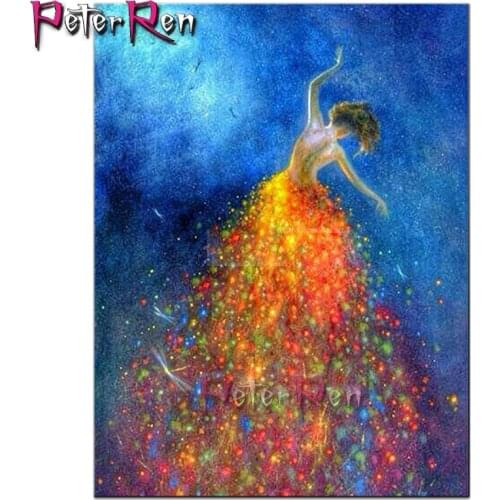 Ballerina girl Diamond Painting Cross Stitch woman in peacock skirt DIY 5D Full Diamonds Embroidery Mosaic Needlework Home Decor
