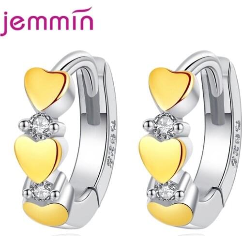Korean Heart Cubic Zirconia Circle Hoop Earring For Women Fashion 925 Sterling Silver Piercing Ear Wedding Party Jewelry