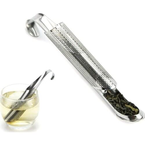 UPORS Creative Stainless Steel Mesh Tea Strainer New Portable Originality Pipe Shape Tea Infuser Leaf Spice Tea Strainer Filter