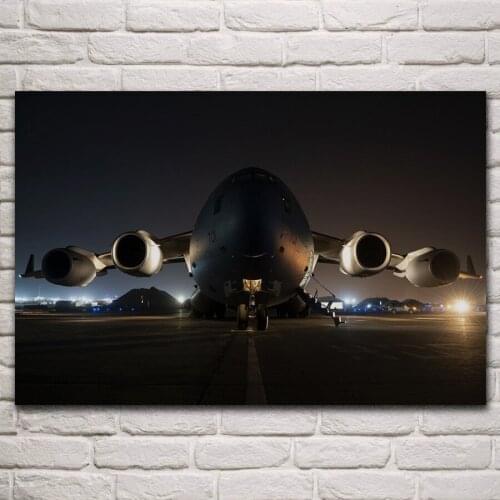 Awesome C 17 globemaster iii military usaf transport aircraft living room home art decoration wood frame fabric poster KP078
