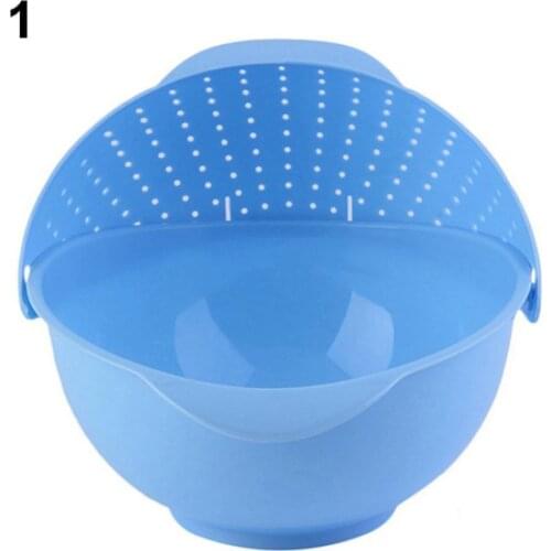 1Pc Multi-function Plastic Flip rotating vegetable washer Kitchen Drain Basket Strainer Fruit Vegetable Rice Sieve Kitchen Tools