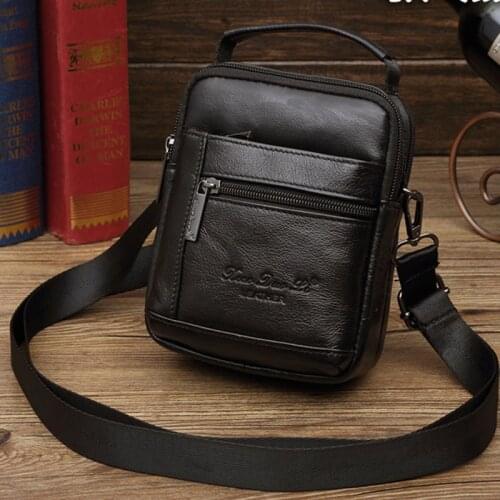 Men Genuine Leather Small Shoulder Messenger Fanny Bags Cross Body Tote Handbag Pocket High Quality Hip Bum Belt Waist Pack New