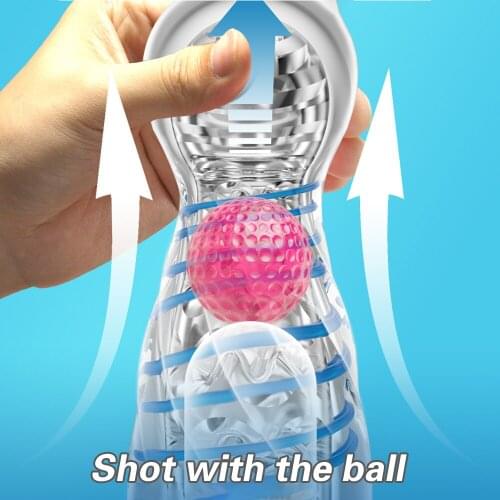 Sex Homme Spiral Suck Male Masturbators for Men Hole Channel Jelly Vagina Real Pussy Stimulating Red Massage Ball Penis Exercise