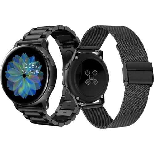 For Samsung galaxy watch active 2 40mm 44mm bands 20mm bracelet wrist strap Metal for Samsung galaxy 42mm Gear sport Band steel