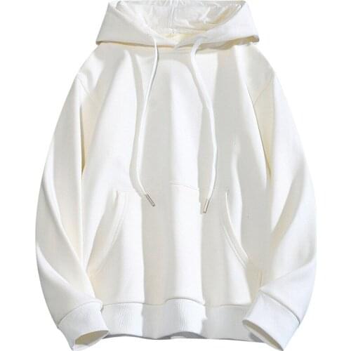 Autumn winter solid color hoodie Fleece thick oversize men women wear casual fashion sweatshirt with pocket