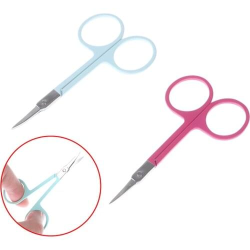 Professional Scissor Manicure For Nails Eyebrow Nose Eyelash Cuticle Scissors Curved Pedicure Makeup Tool