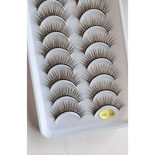 QUXINHAO 10Pairs Fashion Natural Short Black brown Fake Eye Lashes False Eyelashes Beauty Makeup Eyelash doll eyelashes