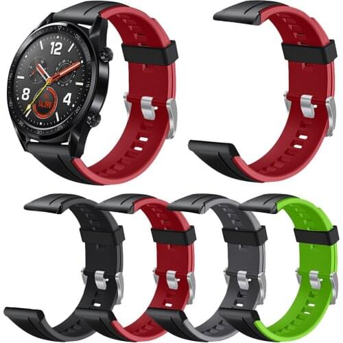 Wrist Strap For Huawei Watch GT Active 46mm Honor Magic Smart Bracelet Strap Silicone Replacement Band Two Tone Watchband 20Jan