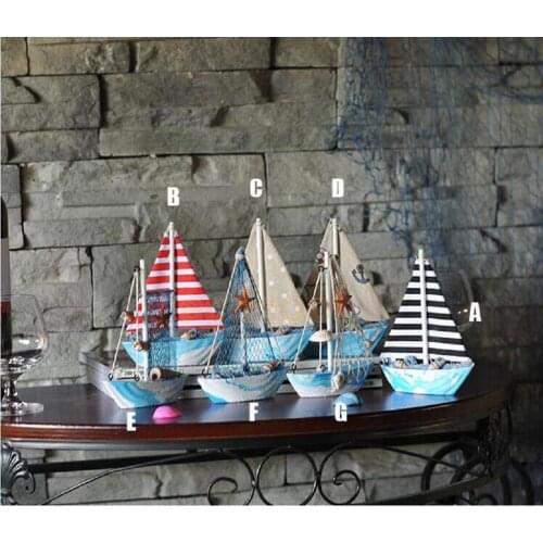Handcrafted Wooden Nautical Sailing Boat Ornament Home Desktop Decor Christmas Gift