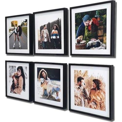 HLO 2021 Modern 3 Pieces Sticky Removable Square Frame Special Adhesive Tape 20x20cm Photograph Decorative Long Lasting Quality
