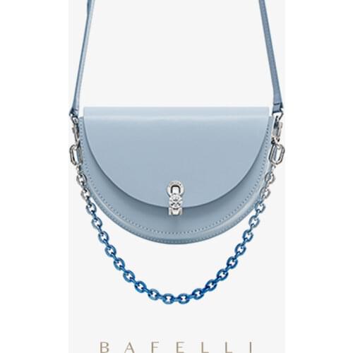 BAFELLI HANDBAG WOMEN 2020 NEW FASHION SADDLE COLLOCATION DIAMOND RING-LOCK CROSSBODY