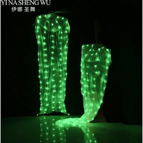 Belly Dance LED Fans Dance Accessories Colorful LED Fans Women Dance Silk LED Fans 1pair 180x90cm Color / Size Can Be Customized