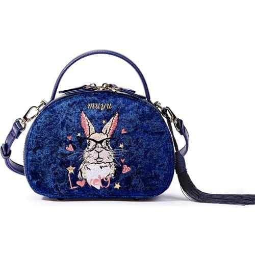 Muyu Bag WOMENS Bag New Style 2019 Autumn Retro Fashion Shoulder Velvet Embroidered Hand Clutch Fashion