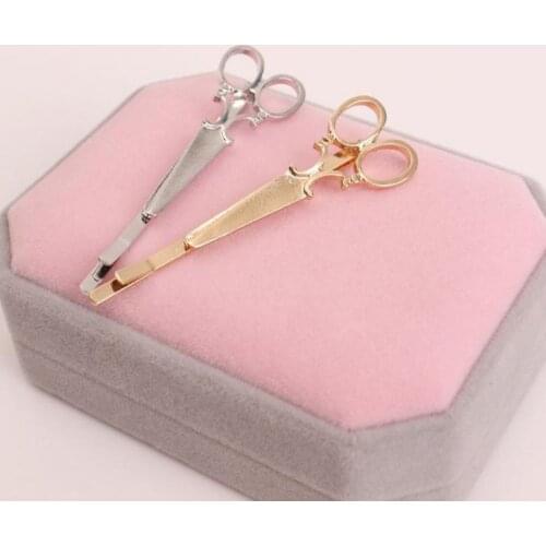 2020 Gold Scissors Hairpins Shears Clip For Hair Tiara Barrettes Headdress Vintage Simple Head Jewelry Best Friends Gift