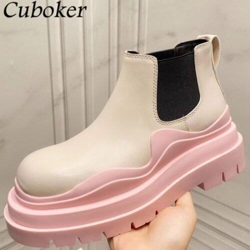 2021 Luxury Brand Women Flat With Ankle Boots Round Toe High Quality Genuine Leather Spring Autumn Female Short Boots Women