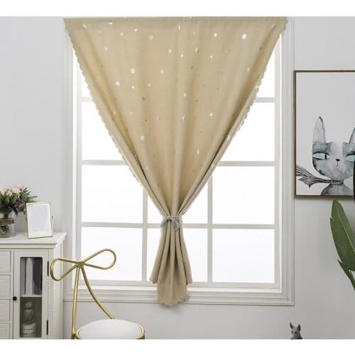 1PC Modern Semi-blackout Designed Curtain Snowflake Window Curtain Solid Color Simple Fashion Punch-free Curtain 130X80cm