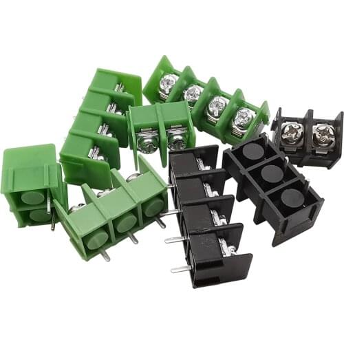 10Pcs/lot KF7.62-2P 3P 4P Terminals Straight Needle 7.62mm Pitch 2 Pin 3 Pin 4 Pin PCB Screw Terminal Block Connector
