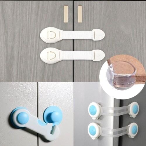 10PCS kids safety protection cover Baby Safety Lock Children Cabinet Drawer Door Fridge blockers Plastic Lock kids safety