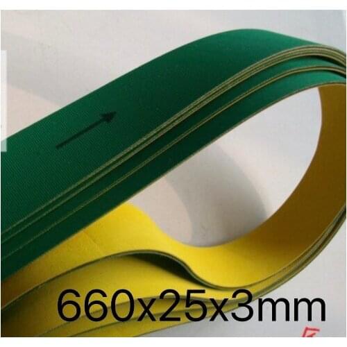 2pcs 660x25x3mm Nylon Chip Base Band Textile Flat Belt Conveyor Transmission Timing Belt