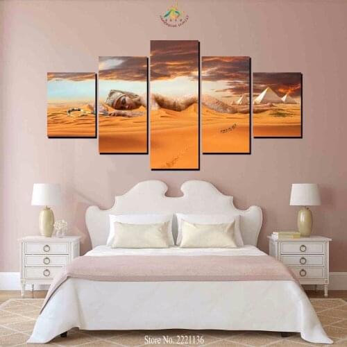 3-4-5 Pieces Sleeping Egyp Girl Modern Wall Art Canvas Printed Painting HD Prints Modular Poster Wall Pictures for Home Decor