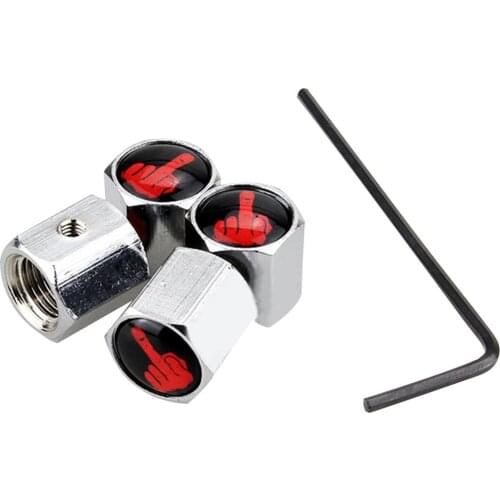 4Pcs/Set Universal Car Finger Styling Logo Wheel Tyre Tires Valve Stem Caps Aluminium Alloy Antirust Covers For Car Motorcycle