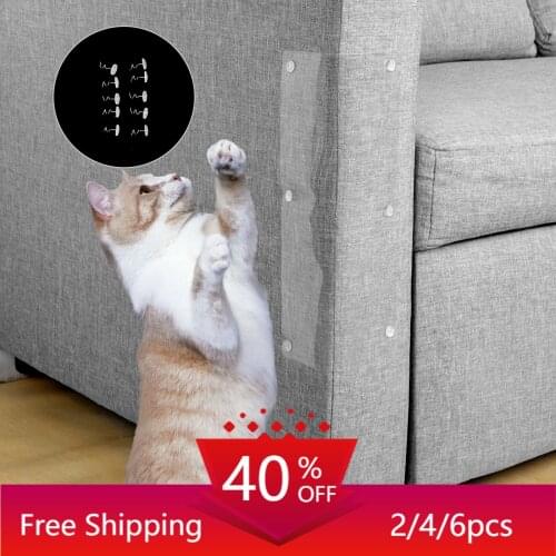 6Pcs Couch Cat Scratch Guards Mat Scraper Cat Tree Scratching Claw Post Protector Sofa for Cats Scratcher Paw Pads Pet Furniture