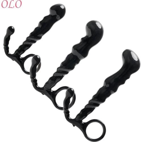 OLO Prostate Massager S/M/L Masturbation Crystal Jewelry Butt Plug Sex Toys for Men Women with Pull Ring Anal Plug