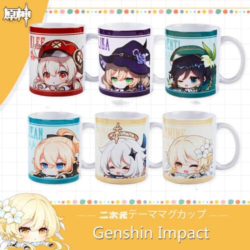 Anime Game Genshin Impact Cosplay Paimon Klee Lisa Venti Mug Cup Water Cup Ceramic Cup Cute Cartoon Coffee Cup Props Gifts