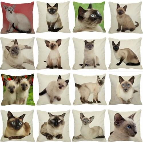 Beautiful cat Pillow Case Throw Pillowcase Cotton Linen Printed Pillow Covers For Office Home Textile