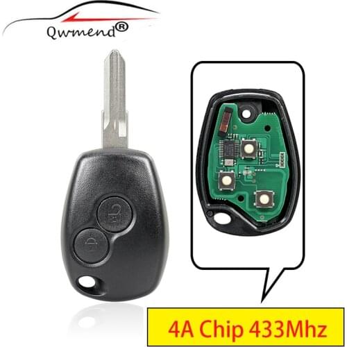 4A Chip Remote Car Key for Dacia Duster Logan Sandero for Renault Trafic Logan Symbol 2013 2014 2015 2016 433Mhz 2 Button