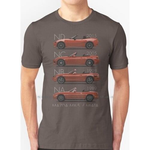 Mazda Mx-5 Evolution T Shirt 100% Pure Cotton Mazda Mx 5 Mx5 Miata Eunos Japanese Na Nc 1st 2nd 3rd 4th First Second Third