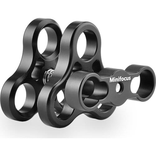 2 PCS x 1" Inch Standard Triple Ball Clamp for 1" Ball 3 Mount Hole Clip Underwater Camera Diving Tray Light Arm System Three