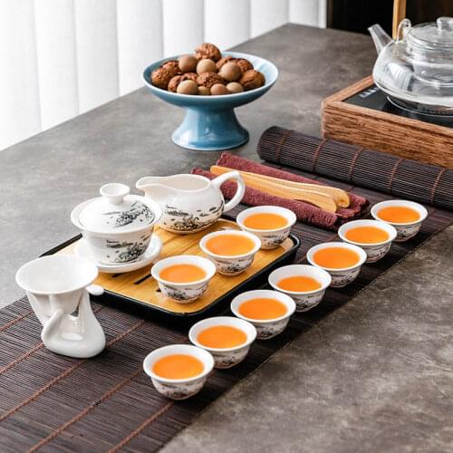 Chinese Tea Set Porcelain Teapot Kung Fu Teaware Tea Ceremony Gaiwan Tea Services Ceramic Tea Bowl Gifts Portable Travel Tea Cup