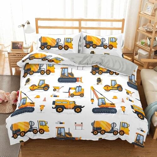 Double Bed Linen Cute Cartoon Boys Bedding Set Game Car Track Pattern Duvet Cover Set Children bed cover 150 Single Bedclothes