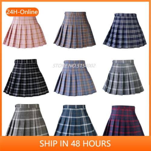 Women Pleat Skirt Harajuku Preppy Style Plaid Skirts Mini Cute Japanese School Uniforms Ladies Jupe Kawaii Skirt Saia Faldas