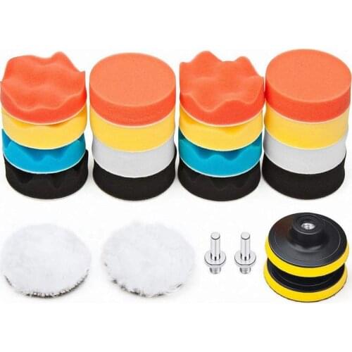 Car Foam Drill Polishing Pad Kit 22 PCS, 3 Inch Buffing Pads