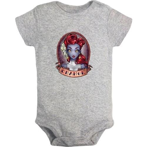 Forever Tattoo Girl Retro Art lady of guadalupe Newborn Baby Girl Boys Clothes Short Sleeve Romper Jumpsuit Outfits