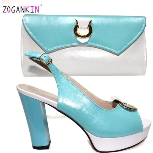 2020 Fresh Spring Hot Selling Itallian Matching Shoes and Bag for Weddin Super High Heels Pu Leather Comfortable for Working