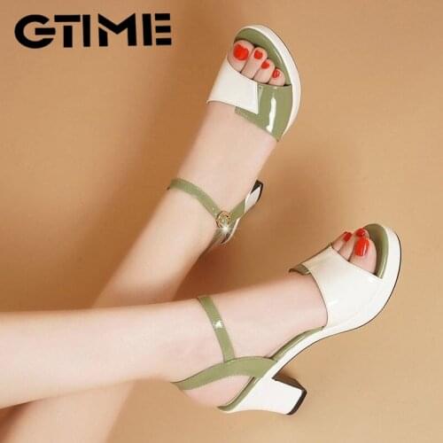 2021 Summer New Women Sandals Fashion Genuine Leather Casual Sandals Female High Heel Summer Womens Shoes#SJPAE-352
