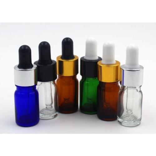Wholesale 5ml Empty Refillable Glass Dropper Essential Oil Bottles Cosmetic Container For Travel