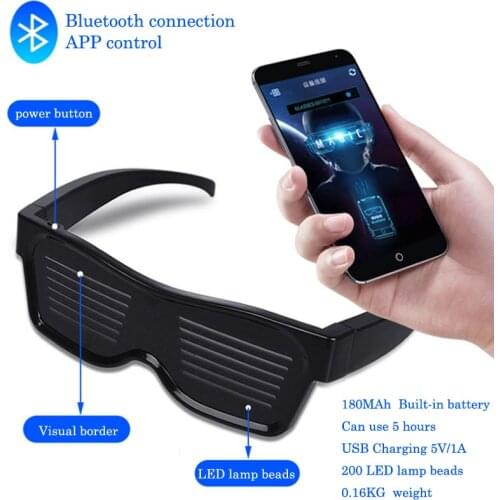 Display The Bluetooth Glasses With The Charged Magic-Transformed DIY LED